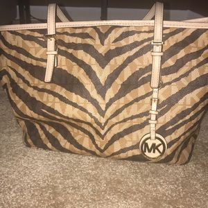 Michael Kors animal print leather handbag